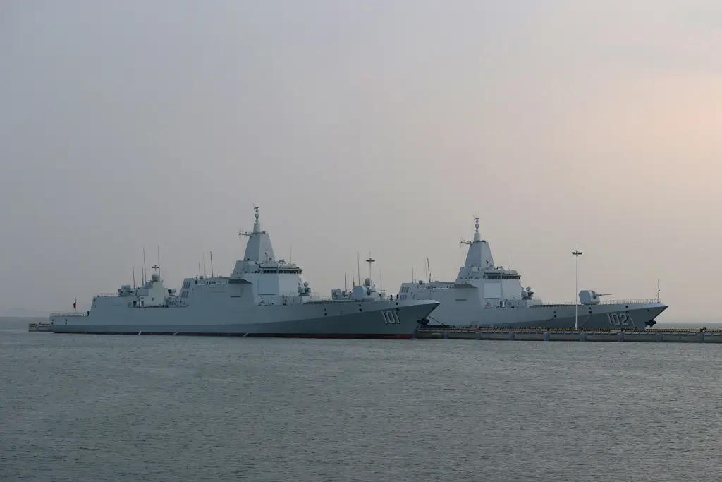 解放軍055型驅逐艦。 （中新社）