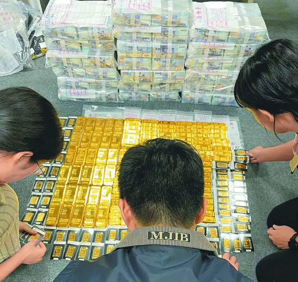 檢方查扣黃金約158.8公斤。（台中地檢署）