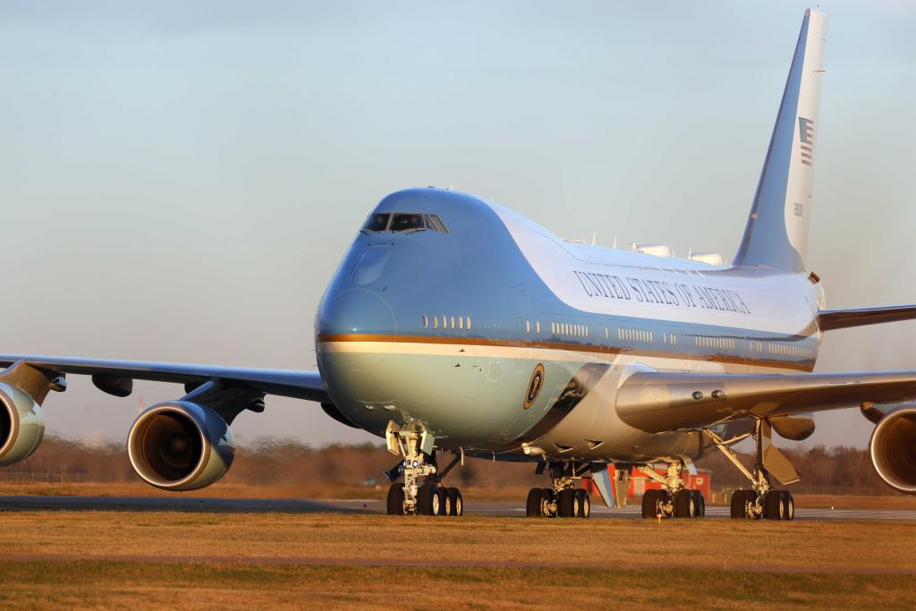 美國「空軍一號」總統專機資料圖片。(新華社)
