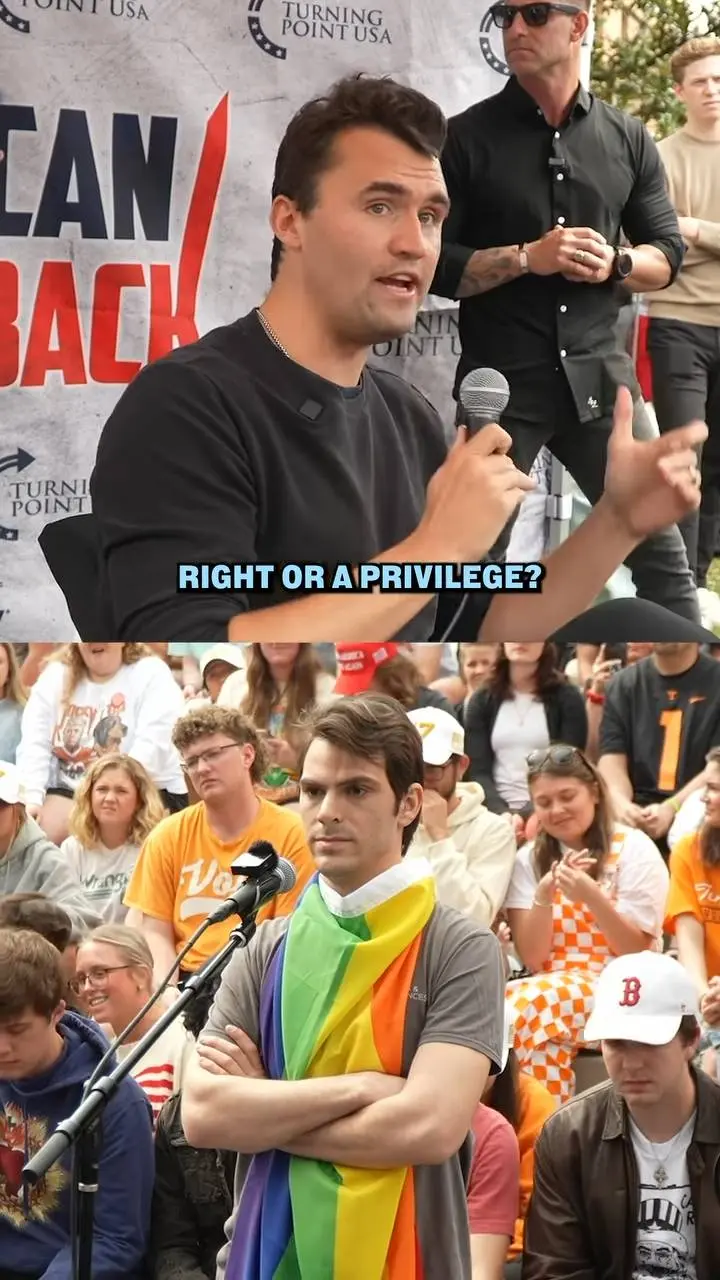 柯克創立的「美國轉捩點」經常舉辦校園辯論。（Instagram@charliekirk1776）