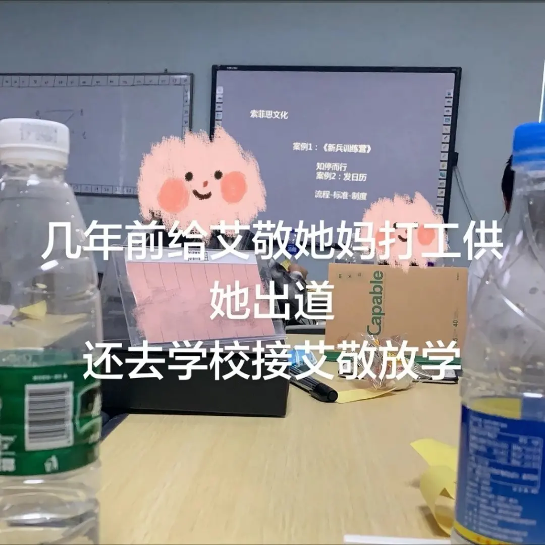 曾在北京索菲思教育科技有限公司工作的網友爆料，指幾年前在公司任職期間，除了正常工作外，還曾被要求前往學校接盛艾敬放學，質疑這屬於私人事務。(圖：微博)