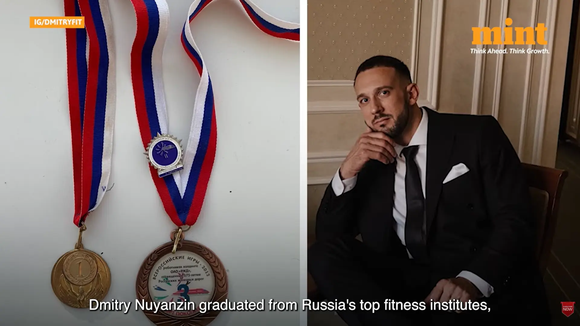 來自俄羅斯奧倫堡（Orenburg）的德米特里（Dmitry Nuyanzin），憑藉專業的健身背景積累了眾多粉絲。（視頻截圖來源： Mint@YouTube）