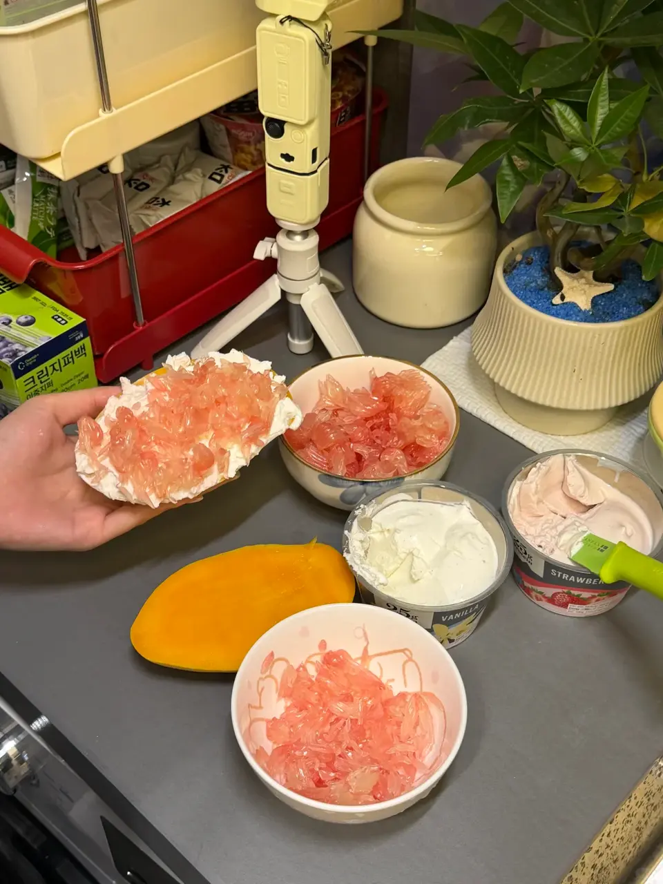 一口咬下，芒果的香甜、酸奶的微酸、紅柚的鮮爽在嘴裡層層爆開，冰涼口感還不粘牙。（來源：小紅書網友）