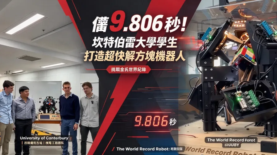 9.8秒還原四階魔術方塊？紐西蘭學生自製機器人有望奪金氏紀錄的封面圖片