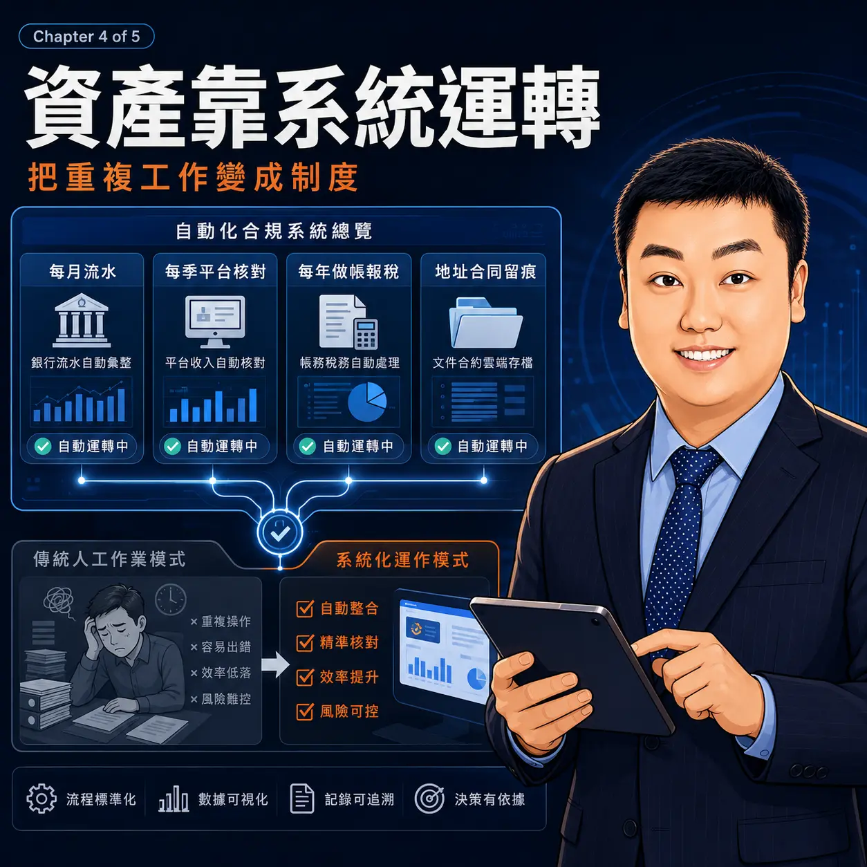 第四，被動收入不是不工作，而是前期高強度投入後，讓系統替你工作。