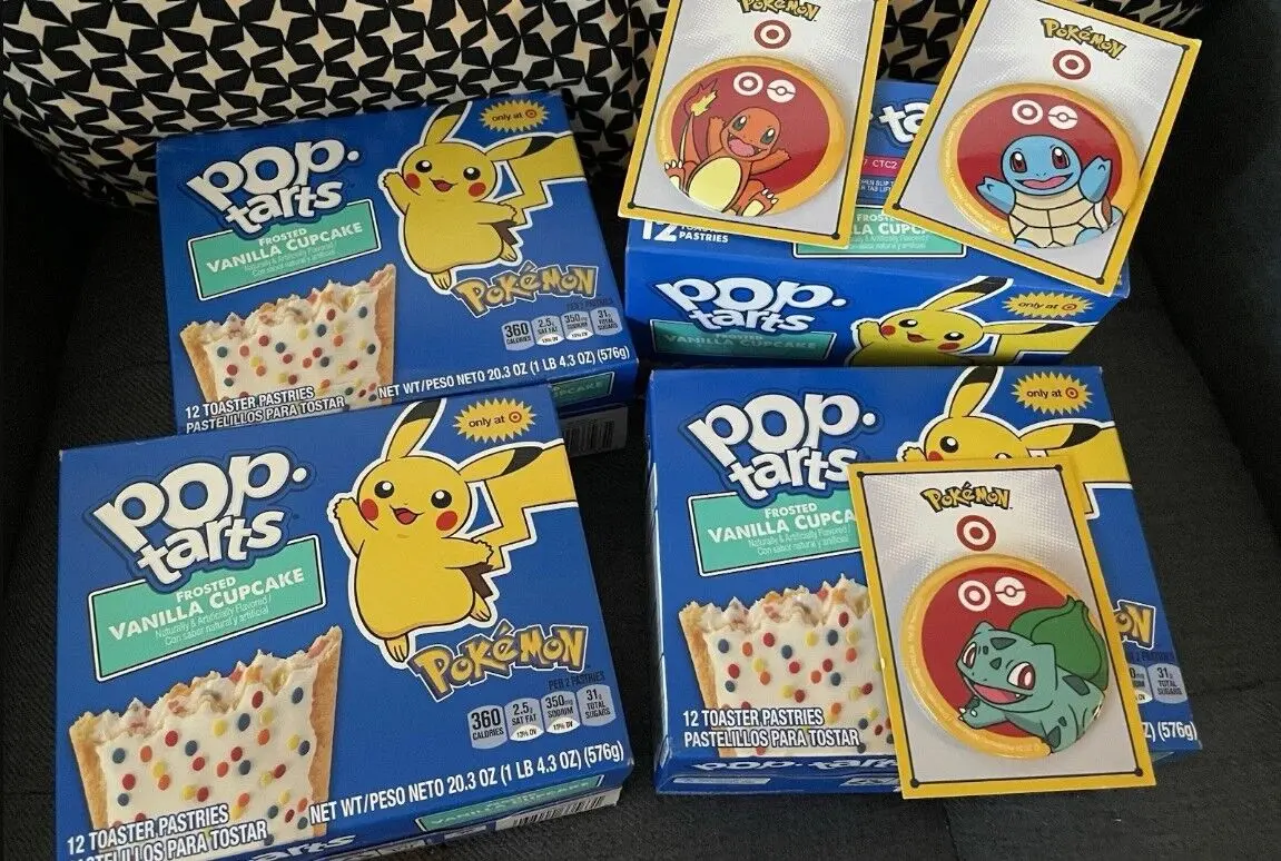 美國寶可夢30週年Target聯名的Pop-Tarts零食，睽違25年回歸，上架即被瘋搶，二手價炒至原價5至10倍。（來源：推特）