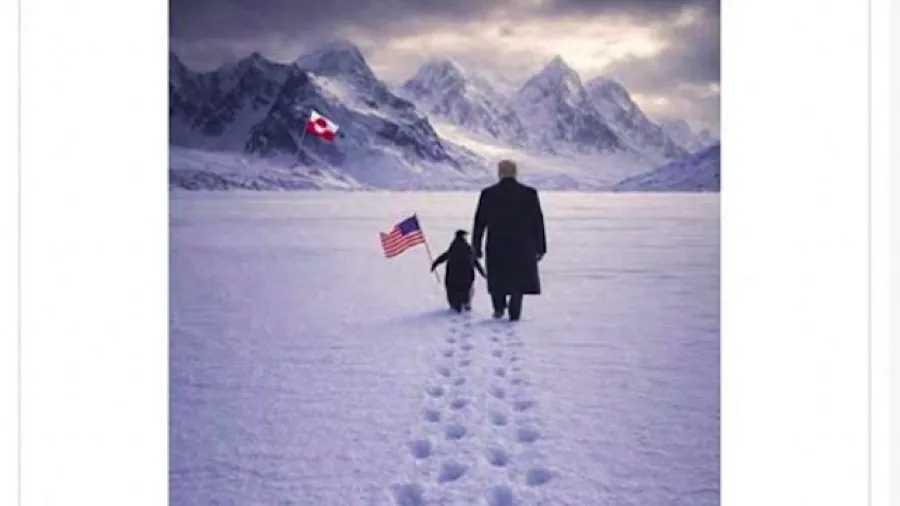 白宮AI圖片翻車！特朗普牽企鵝走格陵蘭，新華社動畫諷刺引熱議的封面圖片