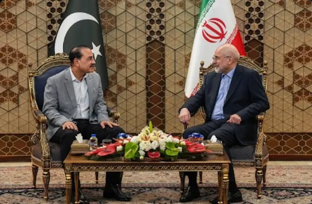 2026 年 5 月 23 日，伊朗議會議長卡利巴夫（Mohammad Bagher Ghalibaf）在德黑蘭會見了巴基斯坦陸軍參謀長穆尼爾（Asim Munir）。（X@iribnews_irib）