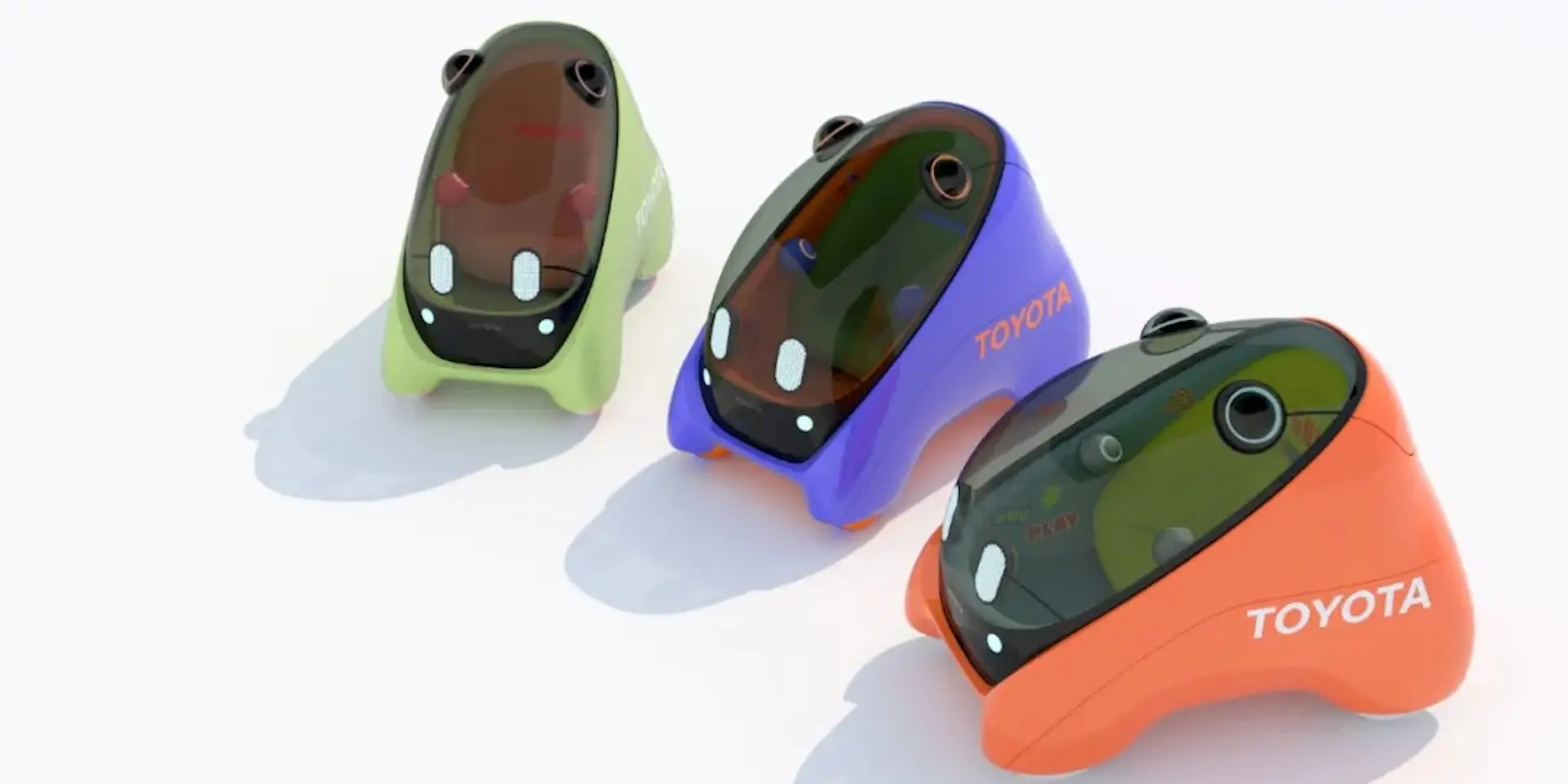 泡泡般的流線外形搭配繽紛馬卡龍色系，車頭的LED大燈會像小動物一樣眨眼睛，透明圓頂不僅能讓孩子欣賞沿途風景，還能全方位觀察周圍環境。（來源：Toyota）