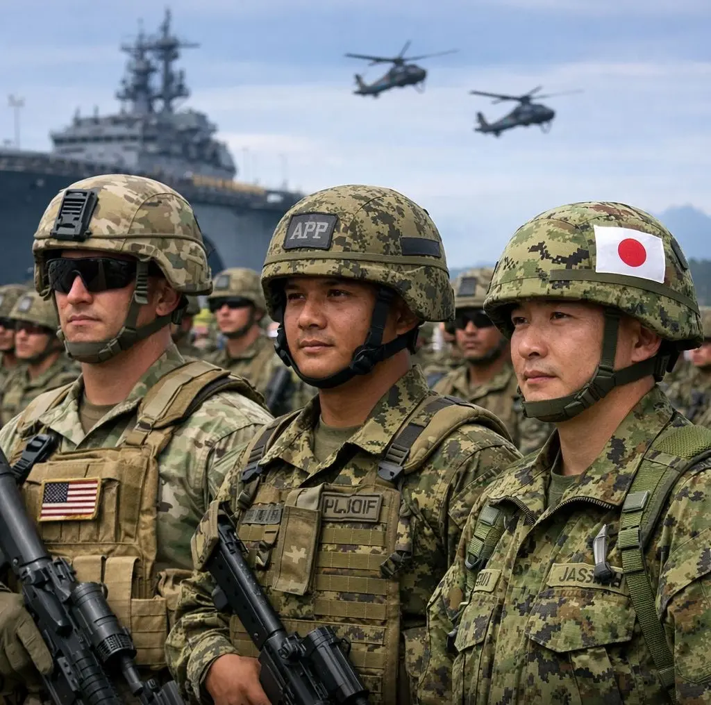 代號為「肩並肩2026」（Balikatan 2026）的美菲日聯合軍演正式登場，這場為期19天、橫跨至5月8日的軍事行動，其規模之巨、位置之險、意圖之露骨，堪稱三十五年間之最。(圖：網絡截圖)