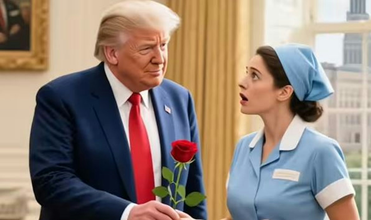 傳聞《特朗普愛上在白宮當保潔的我》等短劇在海外爆火，實則為假。（來源：網絡）