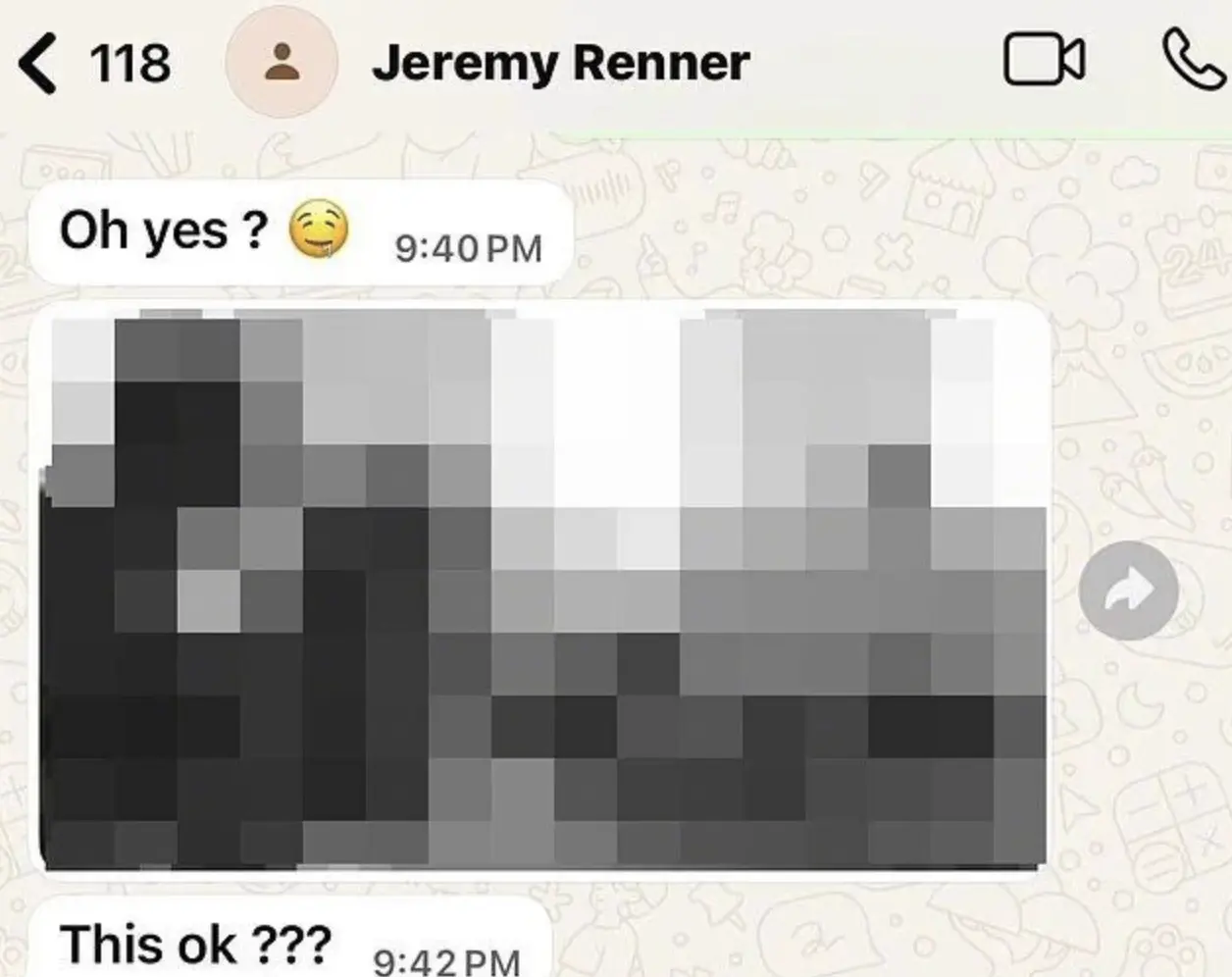 周依透露，雷納的「自我介紹方式」便是發送兩張個人照片，隨後接連傳送多張不雅自拍與色情 GIF 動圖。「他說自己是好萊塢明星，卻只想過普通生活，我因為愛的力量和救贖的可能性相信了他」。(圖：網絡擷取)