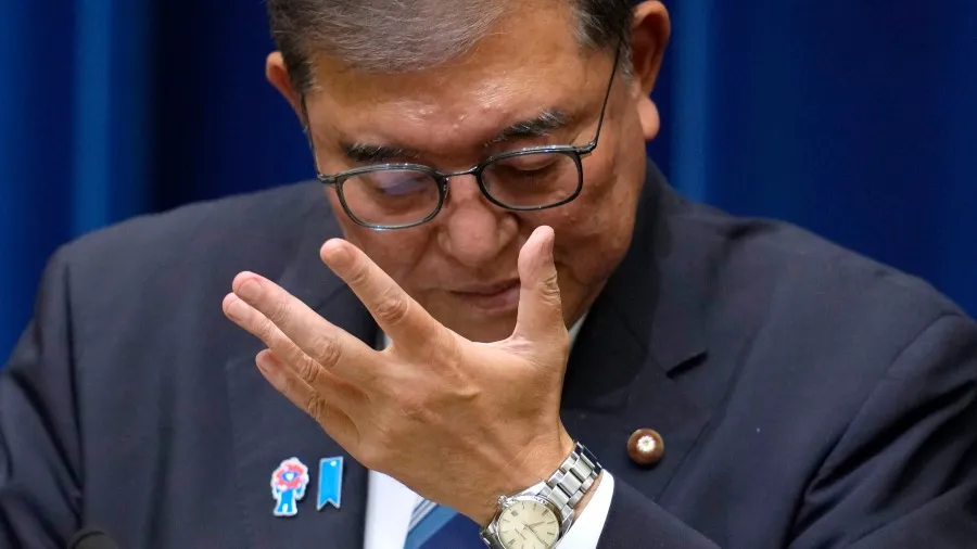 日本首相石破茂辭職的封面圖片