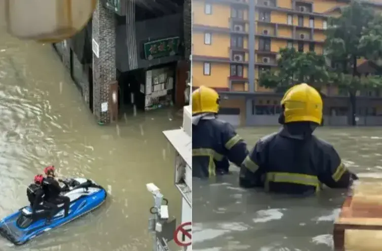 預計未來數小時淹水高度將逐漸下降，但澳門仍受其環流影響，狂風暴雨與雷暴天氣將持續。(圖：網絡截圖)