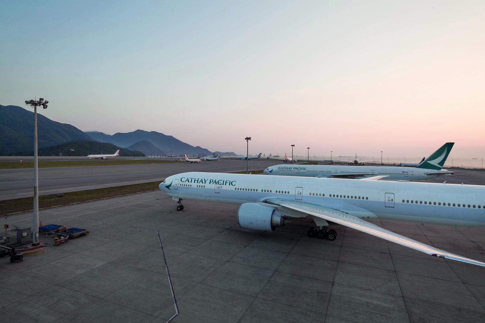 香港國際機場停機坪(國泰航空官網)