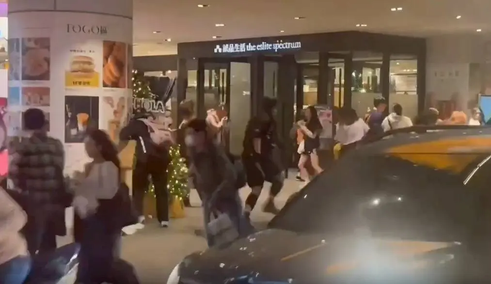 兇徒向人群揮刀。（影片截圖）