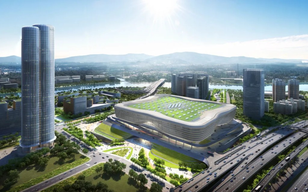 新皇崗口岸是在建的全國最大單體建築和全球最大陸路口岸建築。（深圳市人民政府口岸辦公室)