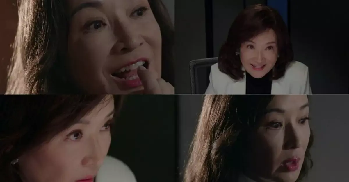 今次在《金式森林》中，她前期維持優雅端莊的秋伯娘形象，隨著「沉底鱷」身份揭盅，逐漸展露角色因多年積怨而生的瘋癲與狠勁，前後反差令人驚嘆。(圖：《金式森林》截圖)