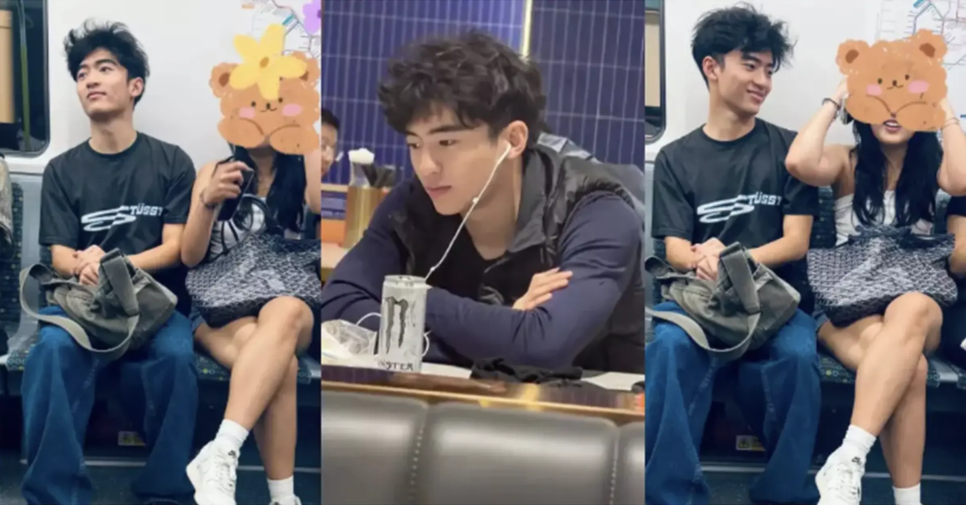 感情話題上，今年 2 月 Lucas 曾被拍到和少女在地鐵互動，畫面當中他望向對方眼神溫柔，因而傳出戀情緋聞。(圖：網絡截圖)
