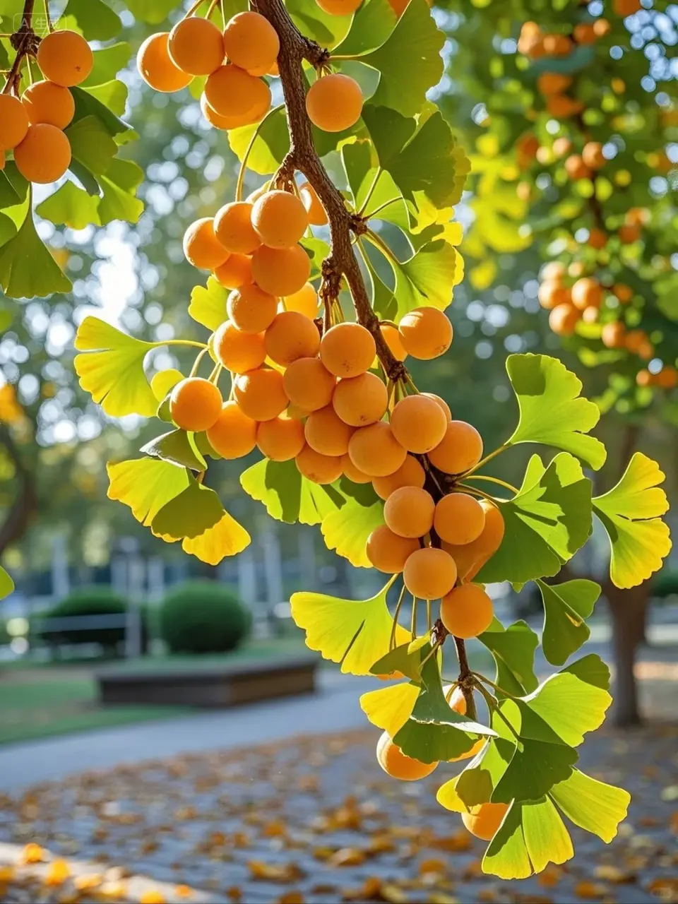 熟透的銀杏果。踩上去「噗嗤」一聲，黃色果肉粘在鞋底，那股酸餿味得用肥皂反覆刷洗才能去除，讓人避之唯恐不及。（示意圖來源：小紅書網友）