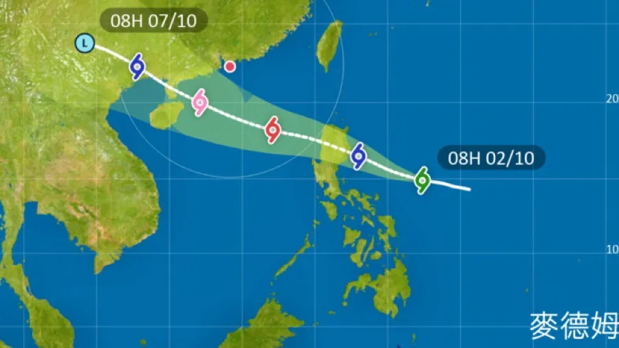 颱風麥德姆中秋逼港｜24 小時三級跳至強颱風 迎月夜高地吹 8 號風球風力的封面圖片