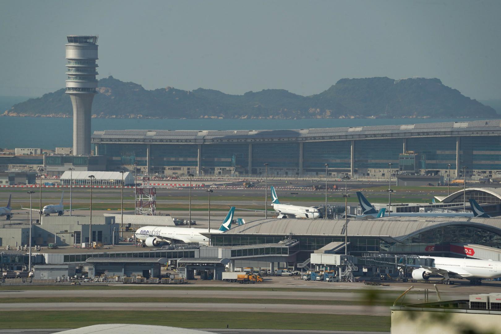 香港國際機場停機坪(新華社)