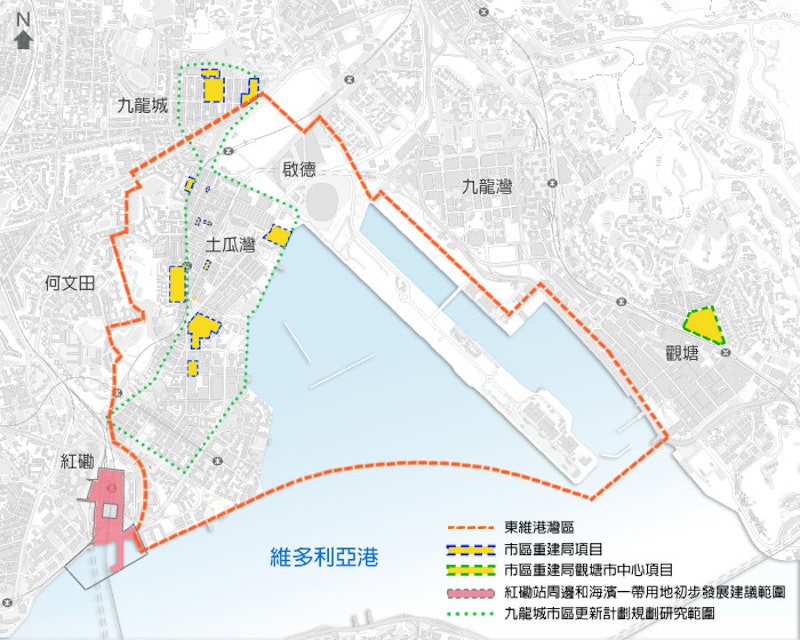 「土瓜灣海濱研究」，從宏觀角度一併研究和規劃土瓜灣內陸地區、海濱空間用地的連接和暢達性，以及水體建設的發展。（市建局提供）