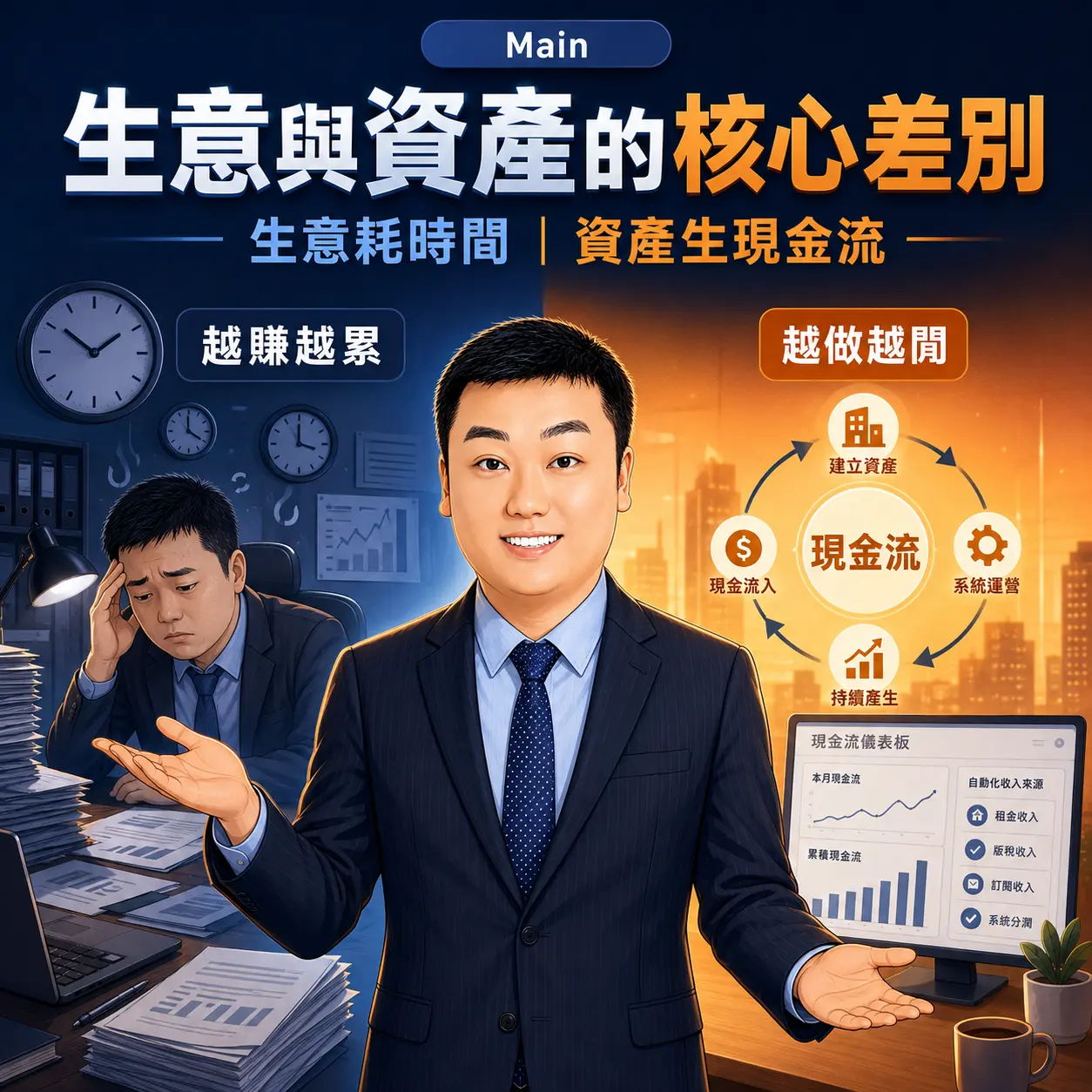 第二，生意靠人操勞，資產靠系統運轉。
