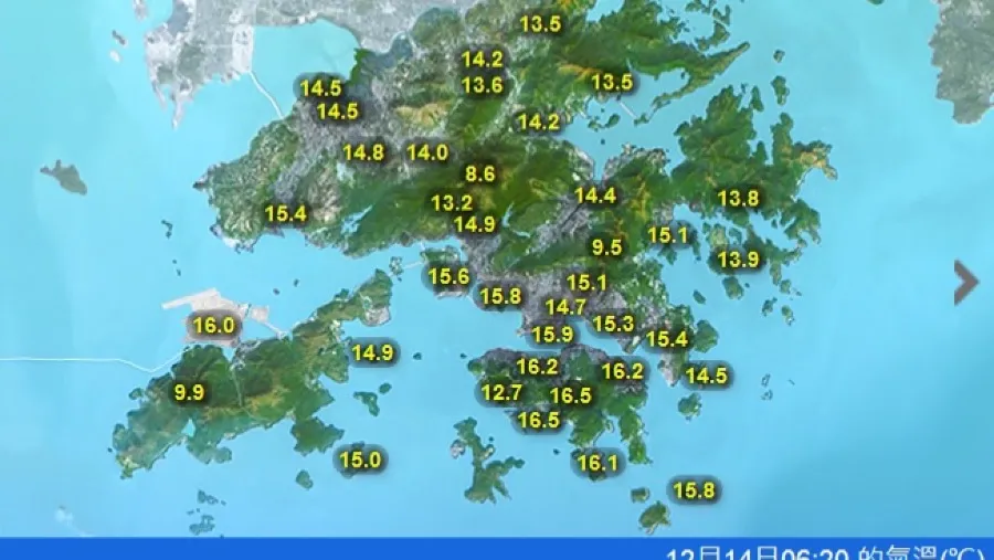 強烈東北季候風影響廣東沿岸　今早氣溫普遍較昨日低四至五度的封面圖片