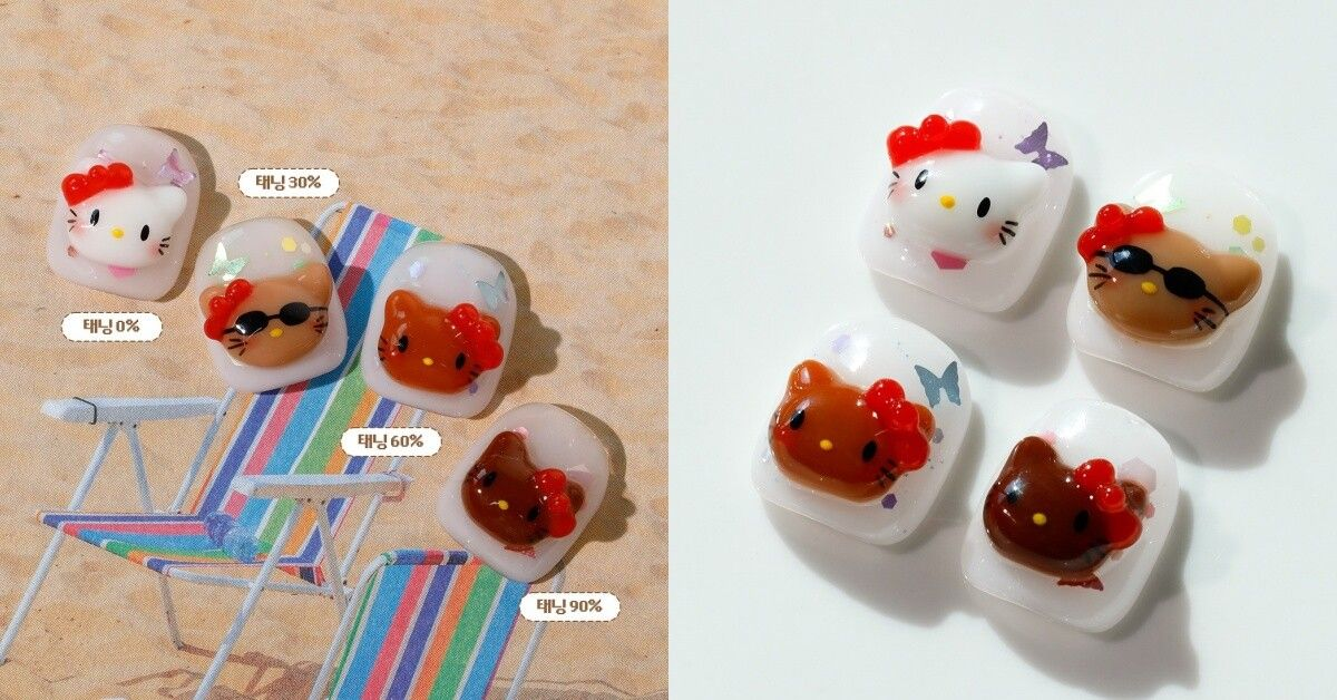 IG爆火美甲大集合！Hello Kitty 美甲居然能曬出小麥肌～（來源：IG）