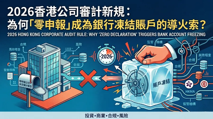2026香港公司審計新規：為何「零申報」成為銀行凍結賬戶的導火索？的封面圖片