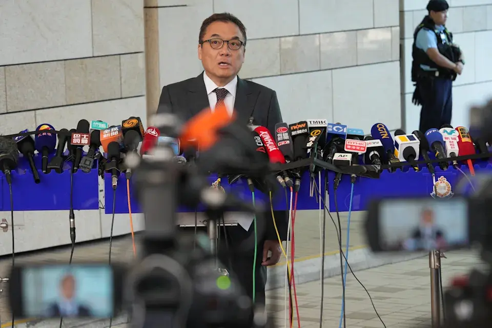 警務處國家安全處總警司李桂華回應黎智英案裁決。(影片截圖)