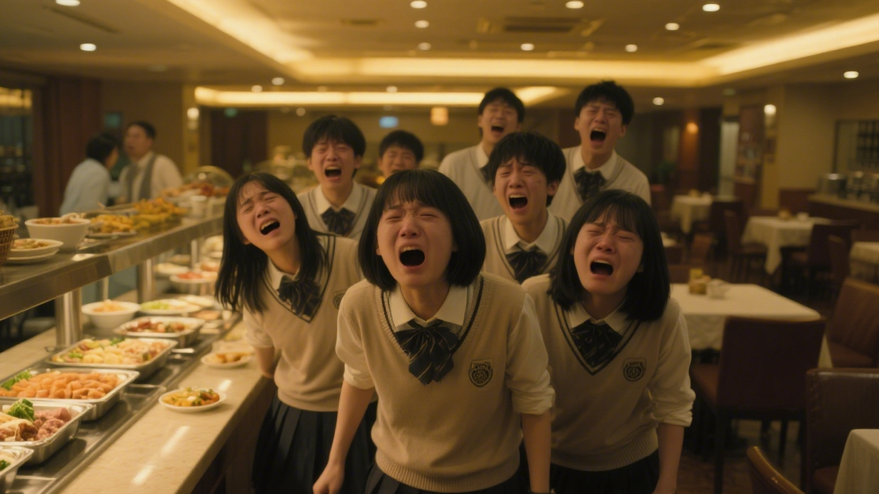 7 月 27 日晚 11 點多，位於日本大阪堺市西區的某酒店接到一位高中教師的報警，稱有學生出現嘔吐症狀。（示意圖來源：豆包AI）