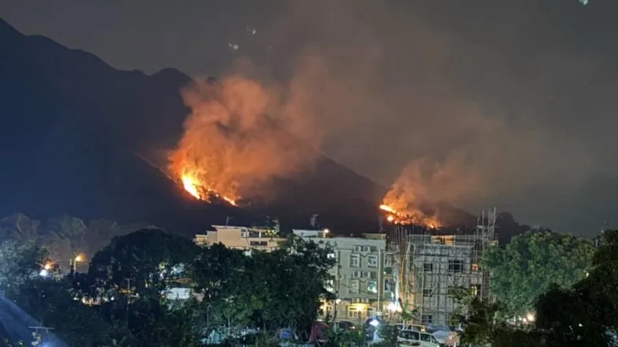 大埔汀角路山火 燒逾12小時終救熄 八仙嶺80米火龍照亮夜空畫面曝光 嚇壞村民的封面圖片