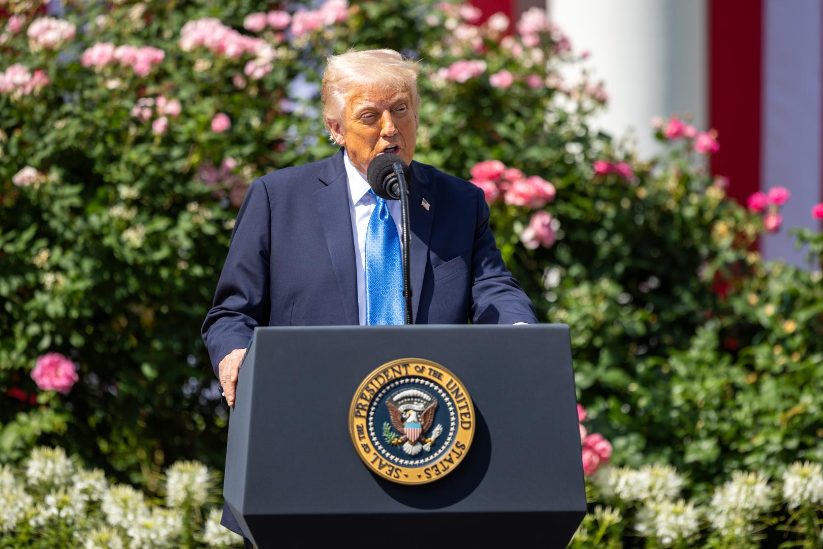 5月19日,美國總統特朗普在華盛頓白宮出席活動。(新華社)