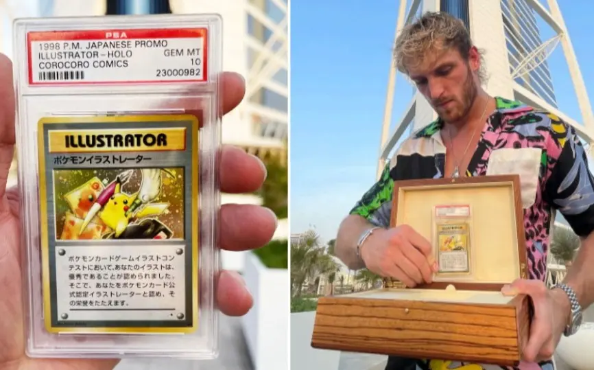 2022年美國 YouTuber 羅根保羅就豪擲 527 萬美元（約 4095 萬港元）買下 PSA 10 級完美版本。(圖: 網絡翻攝)