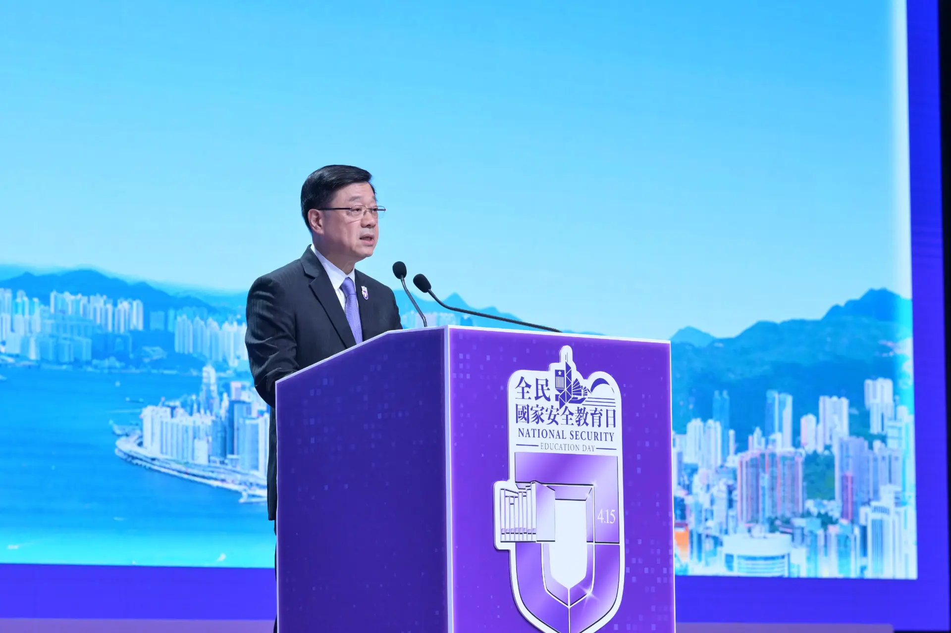 香港特別行政區行政長官李家超在開幕典禮致辭時明確表示，要深入學習貫徹夏主任致辭的核心要義和實踐要求，砥礪奮進，勇毅前行。(圖：政府資訊中心)