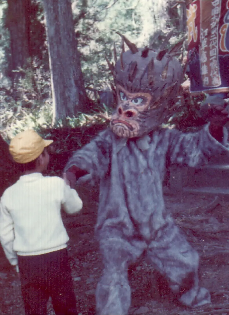 「ヒバゴン」傳出目擊事件當時，推出的初期款希巴貢布偶裝。（來源：shobara-info）