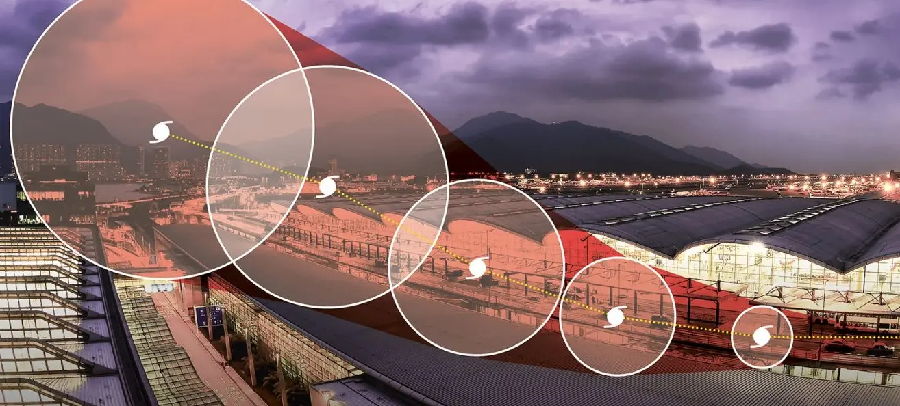 每一次超強颱風的來襲，都是對城市基礎設施、公共管理和企業應變能力的極限壓力測試。(圖：國泰航空)