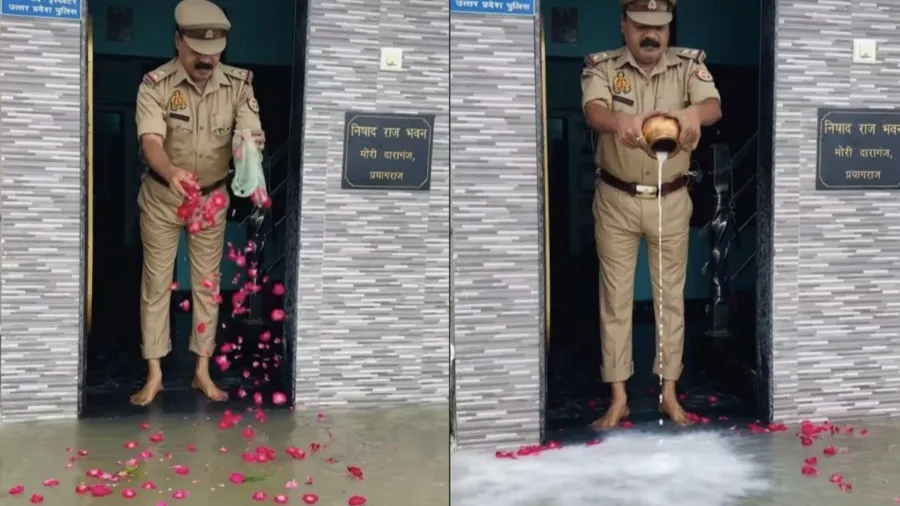 洪水淹家竟灑玫瑰花瓣?印度警察向「聖水」敬拜引軒然大波。(來源:kiddaan@IG)的封面圖片