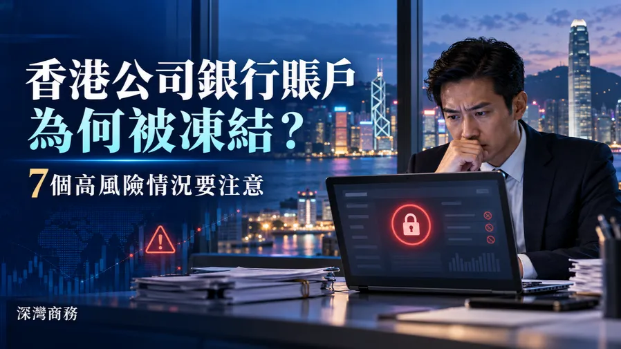2026香港公司銀行賬戶被凍結常見原因有哪些？7個高風險情況要注意的封面圖片