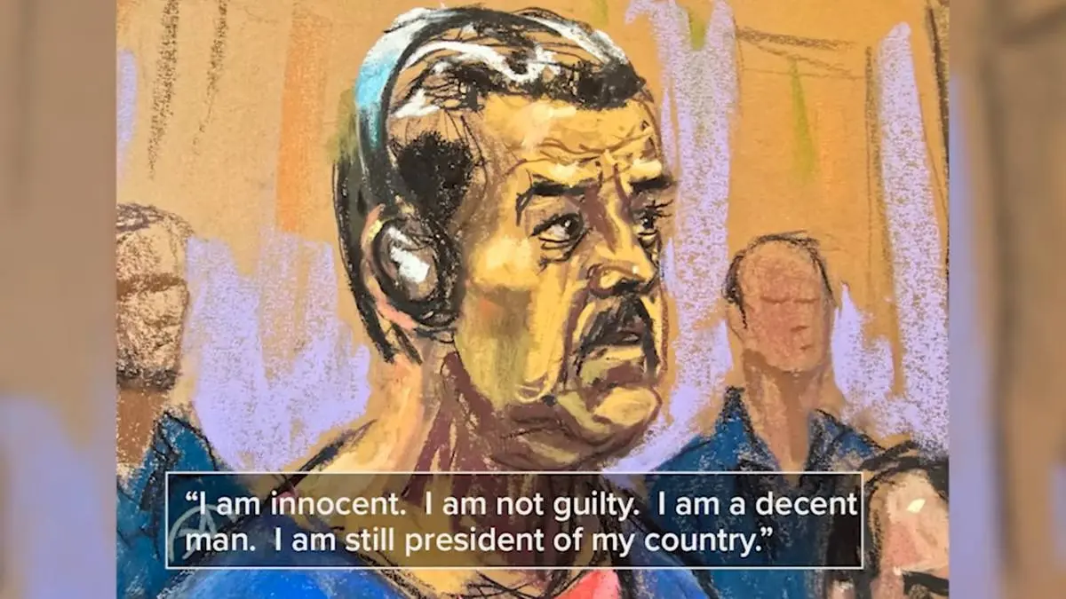 馬杜羅在庭上否認控罪。(abc7NY 影片截圖)