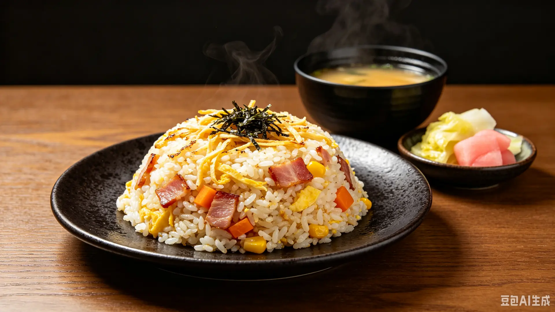 日冷食品萬人調查顯示，炒飯擊敗飯糰、炸豬排丼，蟬聯日本最受歡迎米類料理冠軍。文中整理日本各地炒飯特色配料、食用頻率與製作成本，解讀炒飯的國民人氣密碼。（示意圖來源：豆包AI）
