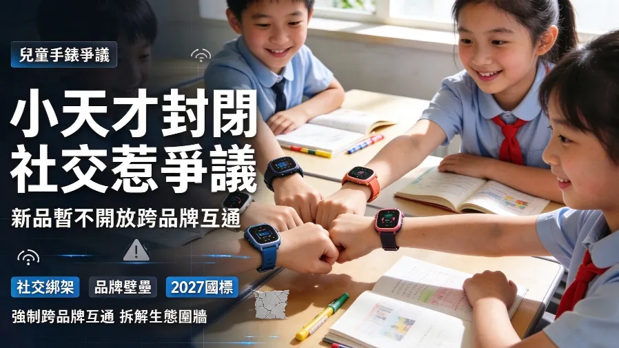 兒童手錶「社交綁架」惹熱議 小天才僅同品牌可加好友  新國標2027年實施拆解壁壘的封面圖片