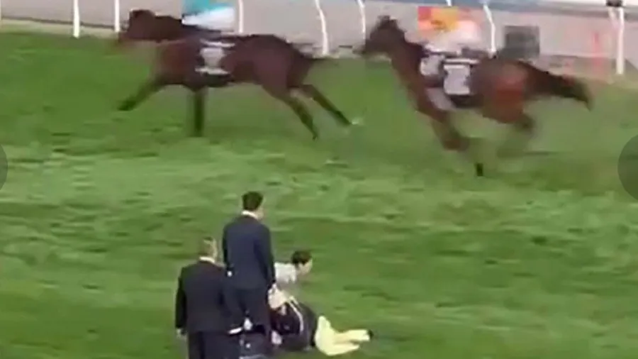 沙田馬場香港盃賽事途中有人闖入賽道　工作人員火速制服賽事未受影響的封面圖片