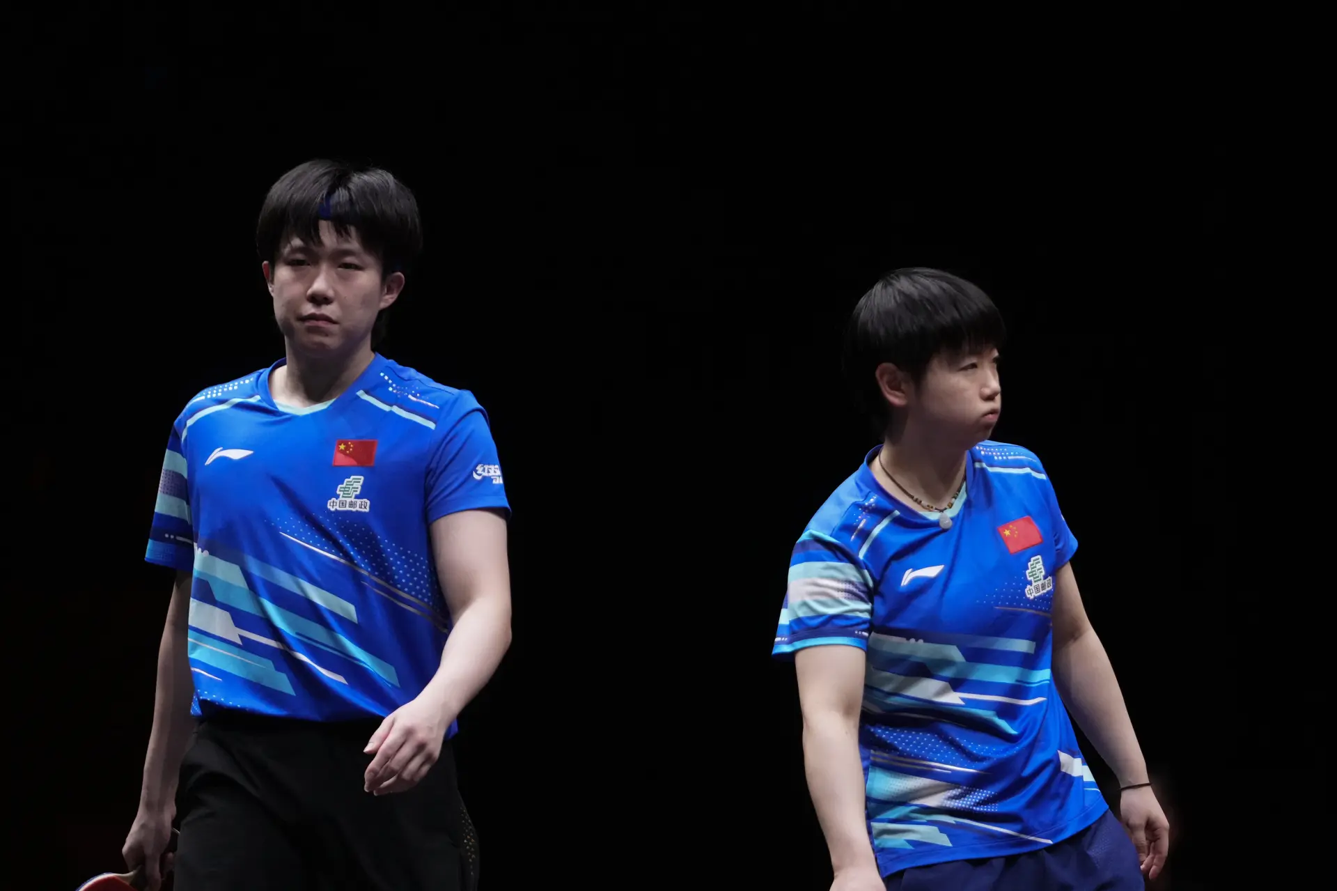 王楚欽與拍檔孫穎莎的「莎頭組合」出勤率最高，幾乎每項賽事都戰至最後階段，加上國家隊賽事和全運會，兩人明顯疲態畢露。(圖：新華社)