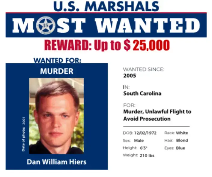 美國南卡羅來納州前警官海爾斯（Daniel William Hiers），涉性侵未成年女童、槍殺妻子後潛逃海外，隱居上海近二十年化身英語外教，最終遭學生揭發，耗時十年跨國協調，近期被引渡回美國接受法律制裁。（來源：usmarshals）
