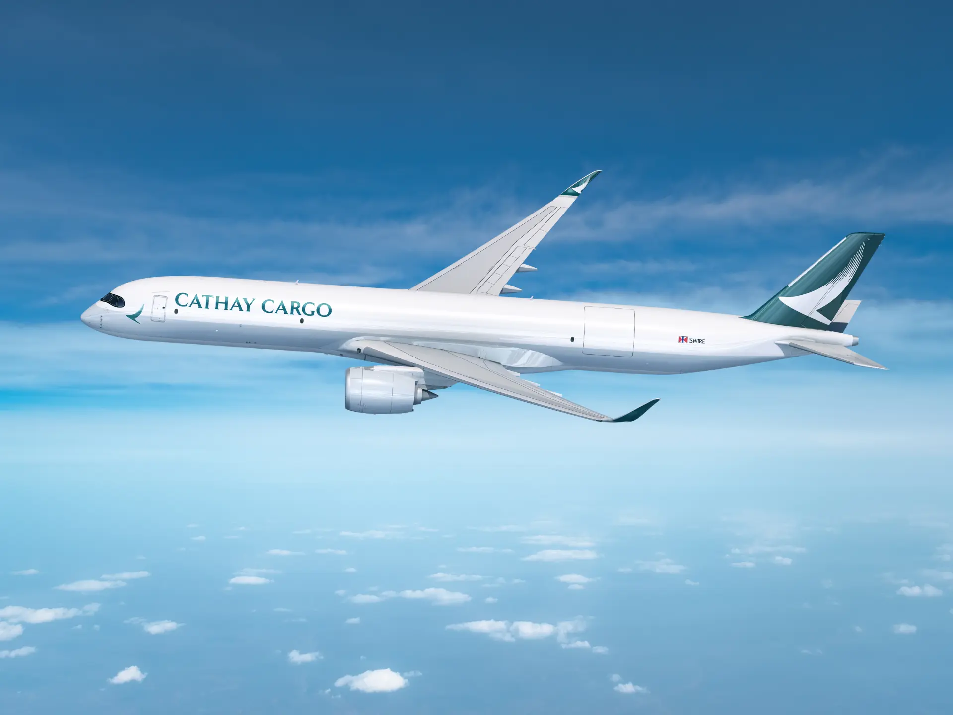 在碳排放方面，A350F相比上一代大型貨機，每趟長途飛行可減少約二十一噸二氧化碳排放，相當於每年減少超過二千輛私家車在路上行駛。(圖：國泰官網)