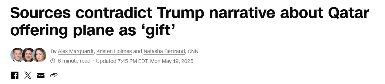 美國有線電視新聞網報道截圖