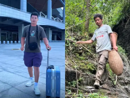 比賽開始前，楊東東體重147斤，經歷70天的荒野求生，他瘦了31斤，臉龐變得瘦削，滿臉絡腮鬍，多了幾分「滄桑感」。（來源：網絡）